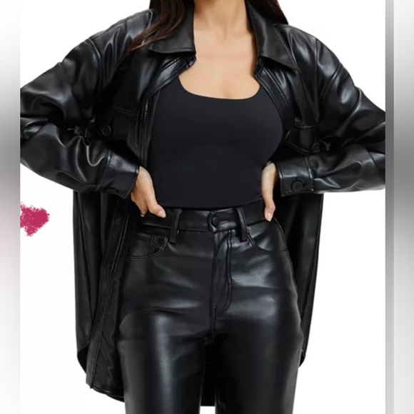 Good American Jackets & Blazers - Good American Faux Leather Oversized Shirt Jacket. Size 5/6 appx 2XL/3XL